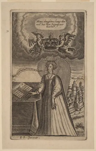 Queen Elizabeth, by Martin Droeshout, ink, 1610