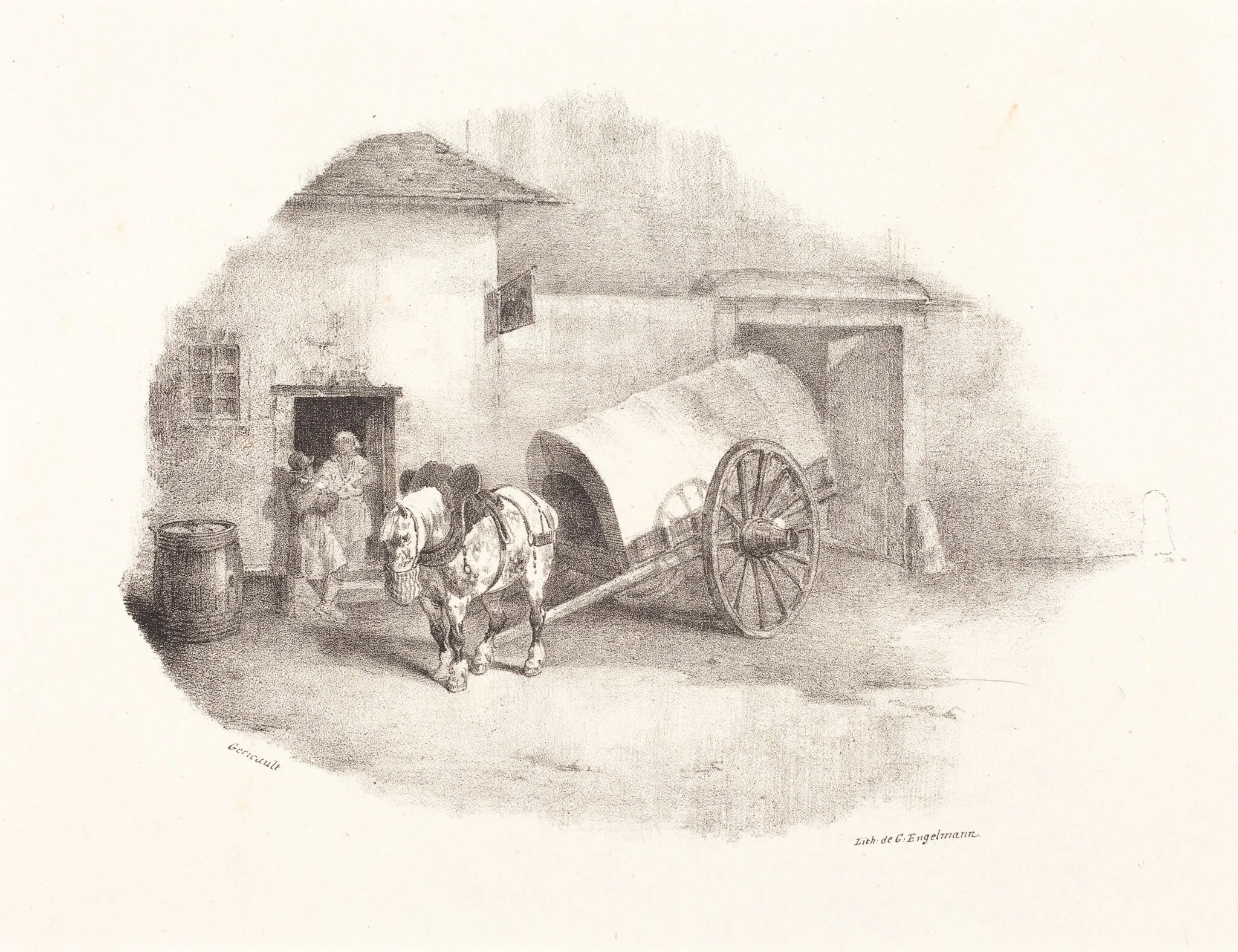 Cheval de charrette sorti des Limons, detail