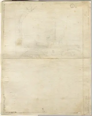 Sketch for San Giovanni in Laterano (verso), by Lievin Cruyl, 1664