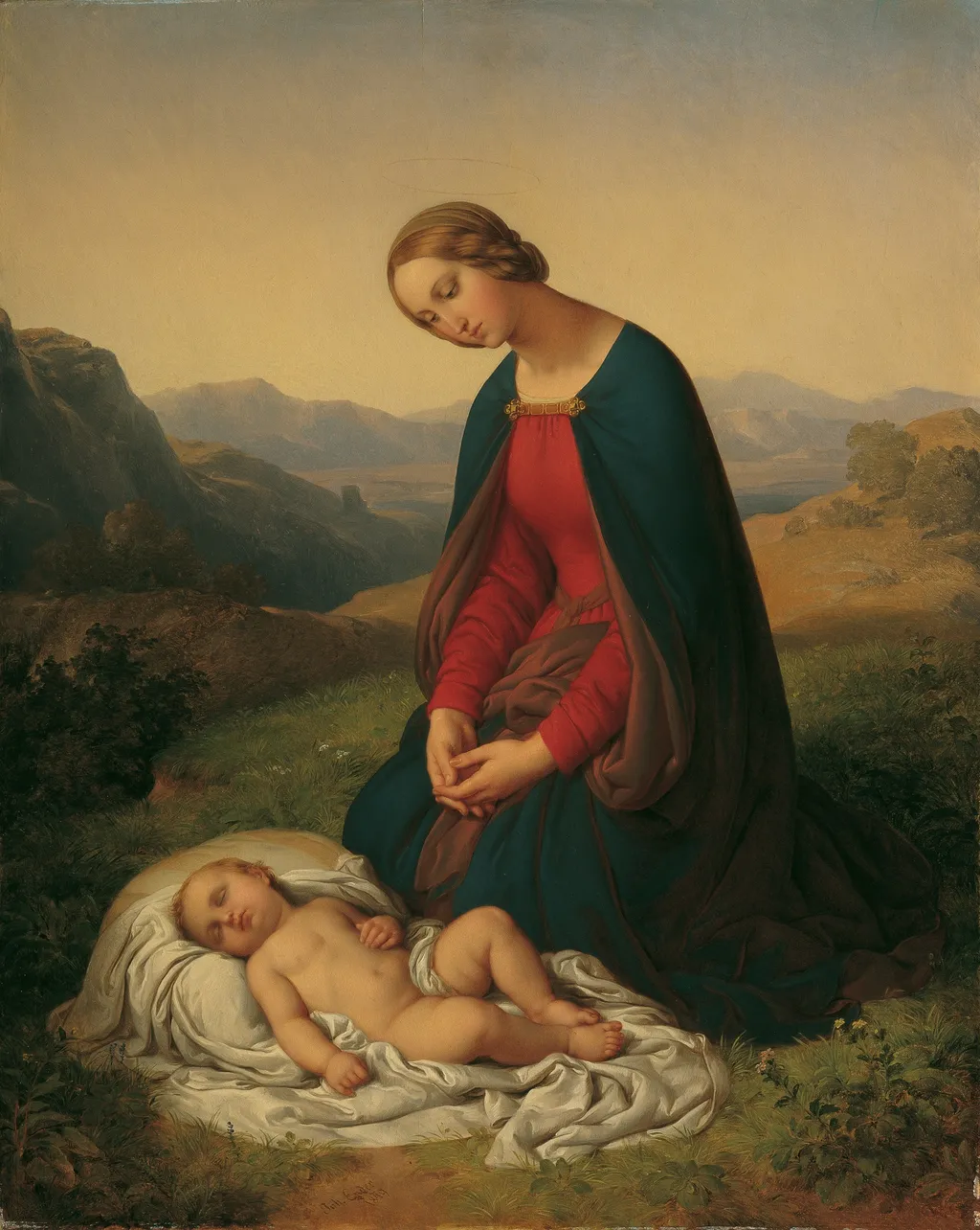 Maria, das Kind anbetend, by Johann Ender, oil, 1849