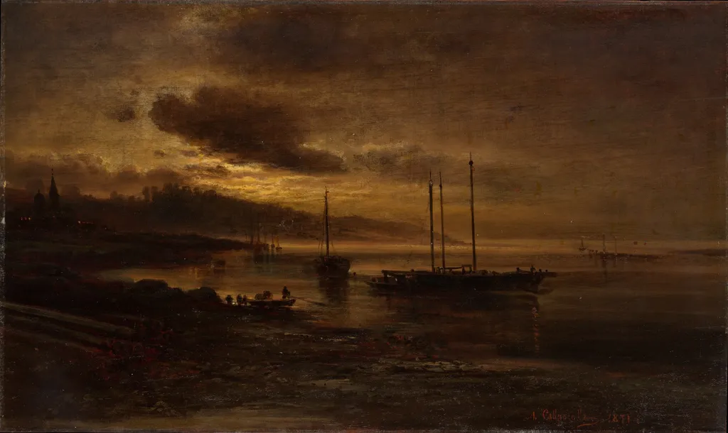 Night Scene on the Volga, by Alexei Savrasov, oil, 1871