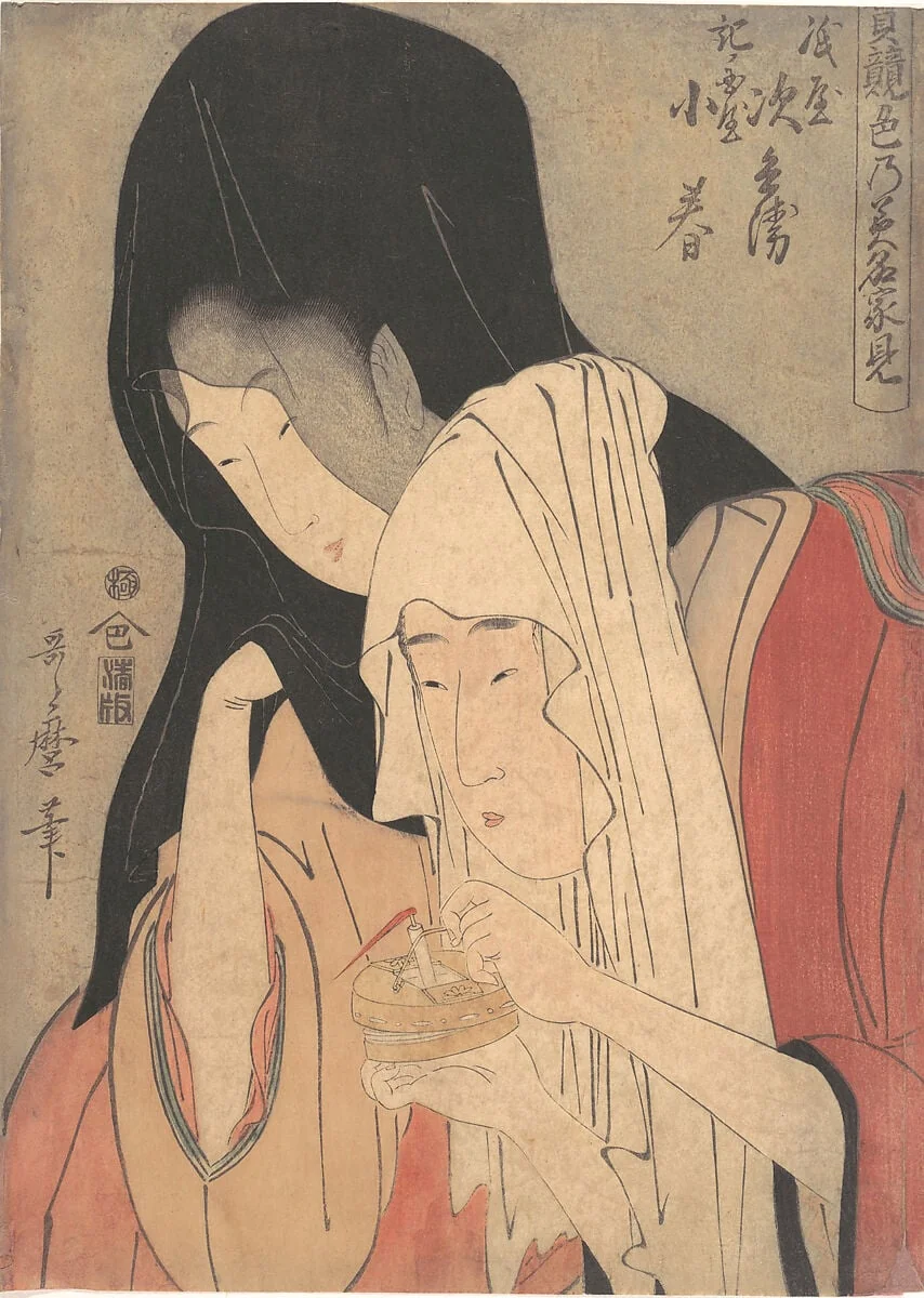実競色乃美名家見 紙屋次兵衛 紀ノ国屋小春|Jihei of Kamiya Eloping with Koharu of Kinokuniya, detail
