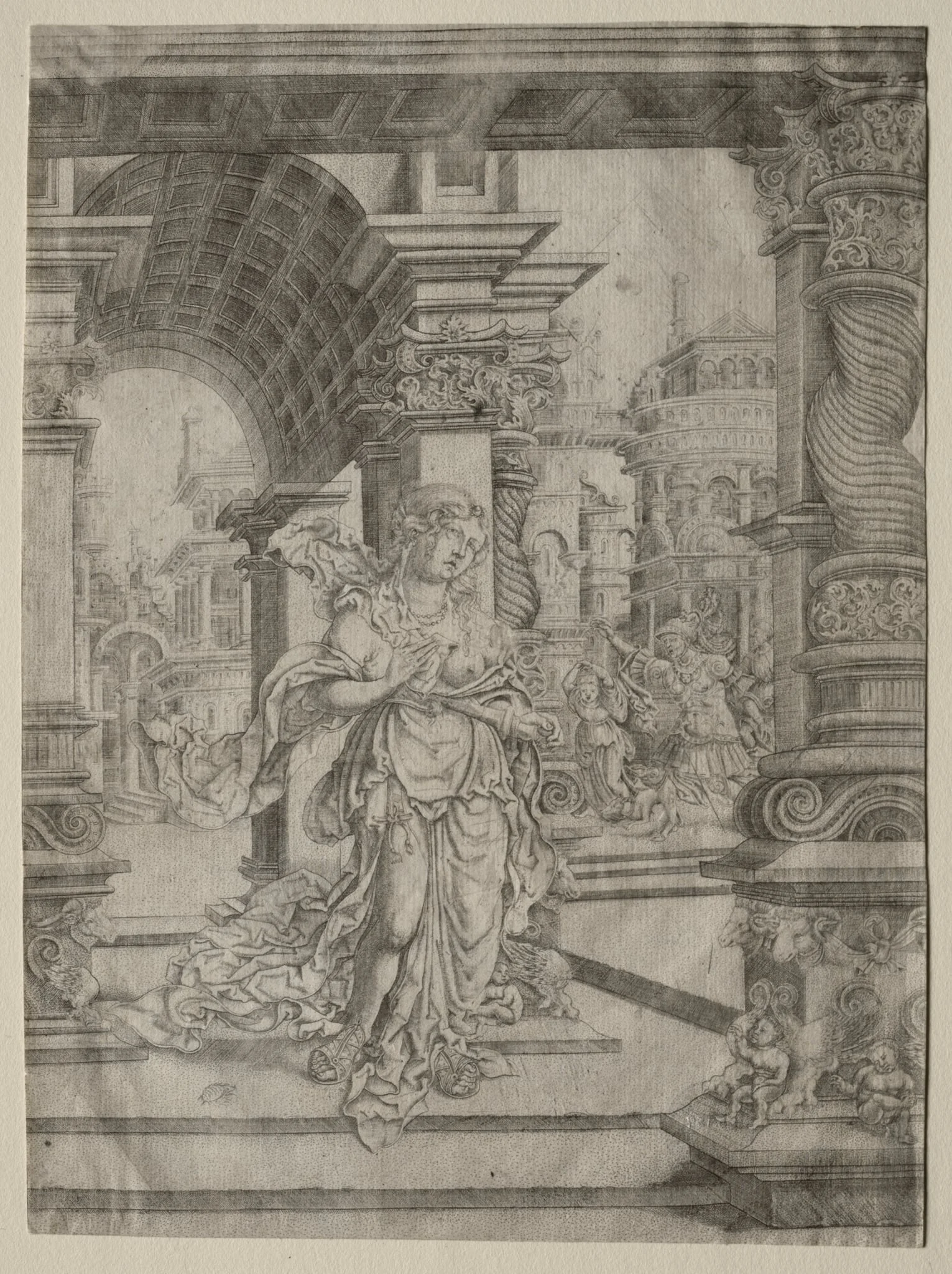 Death of Lucretia, detail