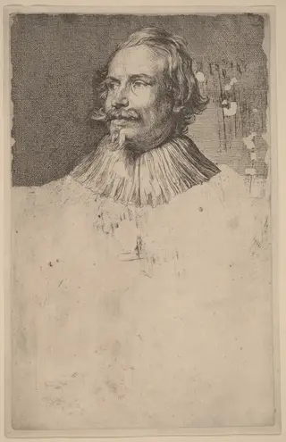 Paul de Vos, by Anthony van Dyck, ink, 1634