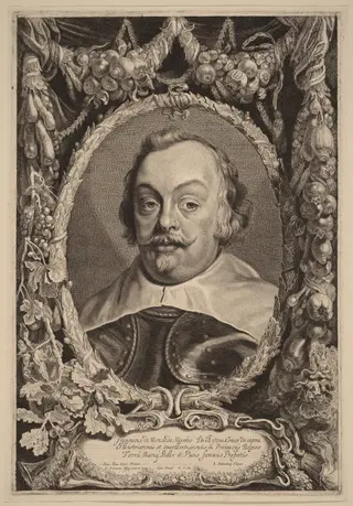 Franciscus de Moncada, by Jonas Suyderhoff, ink, 1650