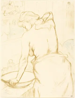 Woman Washing Herself (Femme qui se lave), by Henri de Toulouse-Lautrec, ink, 1896