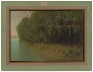 An Amazon Forest - Looking Ashore, by George Catlin, oil, 1862
