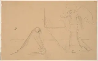 Study of Figures, by Charles Sprague Pearce, graphite, 1894