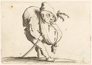 The Hunchback with a Cane, by Jacques Callot, ink, 1622