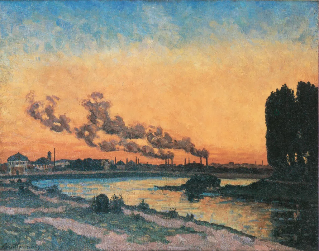 Soleil couchant à Ivry, by Armand Guillaumin, oil, 1873