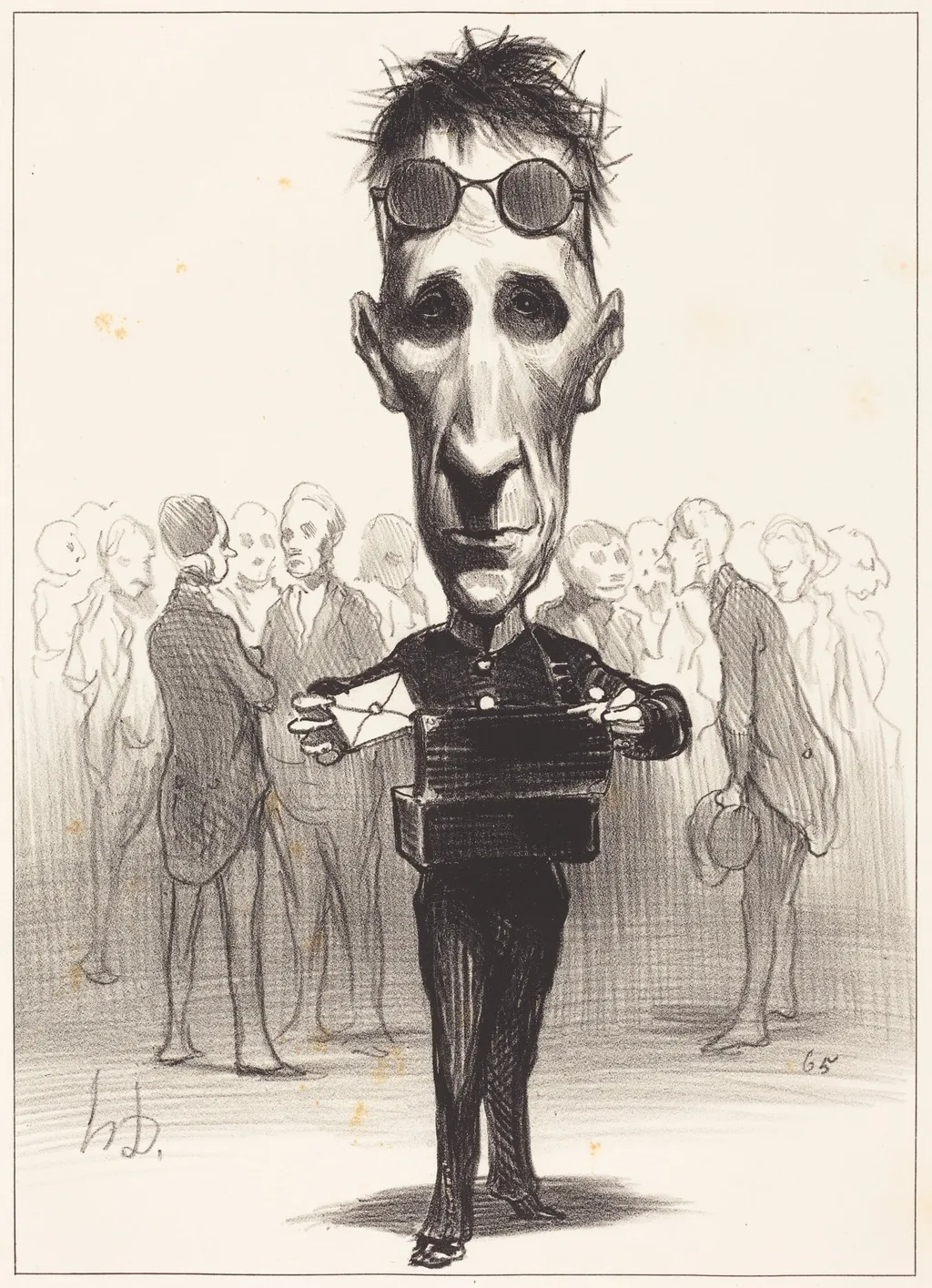 Félix Saint-Priest, by Honoré Daumier, ink, 1849