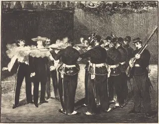 Death of Maximilian at Queretaro (L'executionde Maximilien), by Édouard Manet, ink, 1867