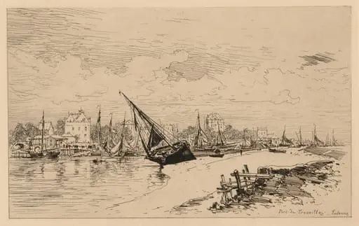 Port de Trouville, by Maxime Lalanne, ink, 1880