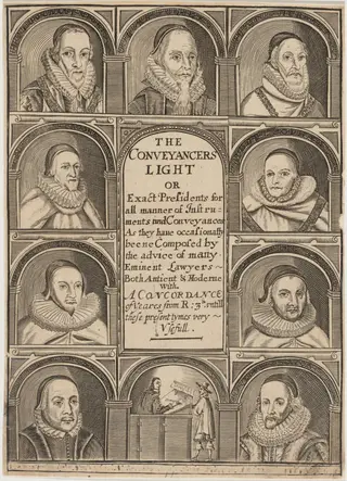 Title Page to the Conveyancers Light, by Thomas Cross, ink, 1653