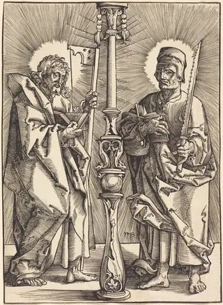Saint James the Less and Saint Simon, by Hans Vischer, ink, 1518