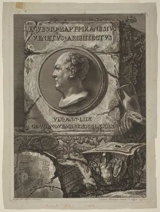 Giovanni Battista Piranesi, by Francesco Piranesi, ink, 1779