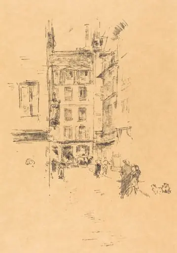 Rue Furstenburg, by James McNeill Whistler, ink, 1894