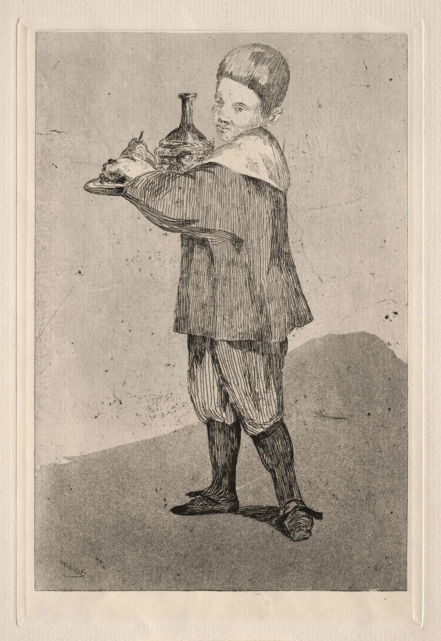 The Boy Carrying a Tray, detail