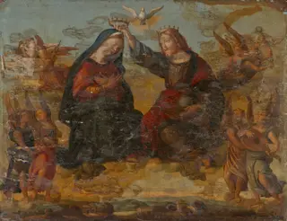 The Coronation of virgin Mary, by Girolamo da Santacroce, paint, 1545