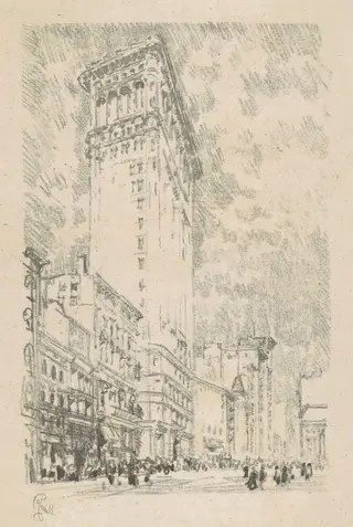 Flatiron Building, by Joseph Pennell, ink, 1904