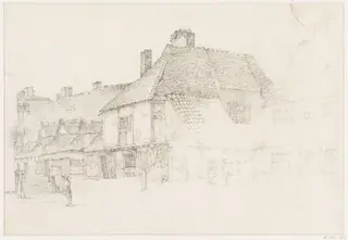 Houses in a village street, by Thomas Sidney Cooper, 1850