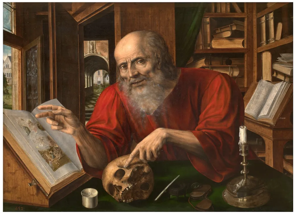Saint Jerome, by Jan Matsys, oil, 1530