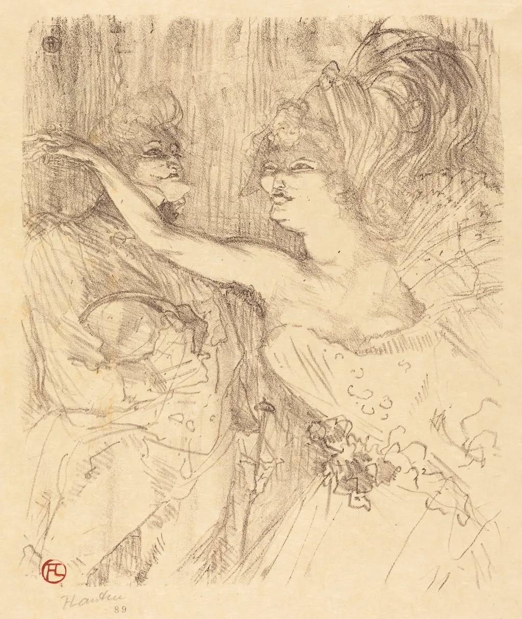 Guy and Mealy in "Paris qui marche" (Guy et Mealy dans "Paris qui marche"), by Henri de Toulouse-Lautrec, ink, 1898