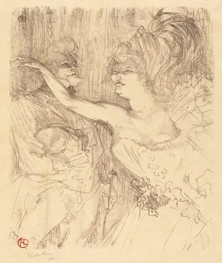 Guy and Mealy in "Paris qui marche" (Guy et Mealy dans "Paris qui marche"), by Henri de Toulouse-Lautrec, ink, 1898