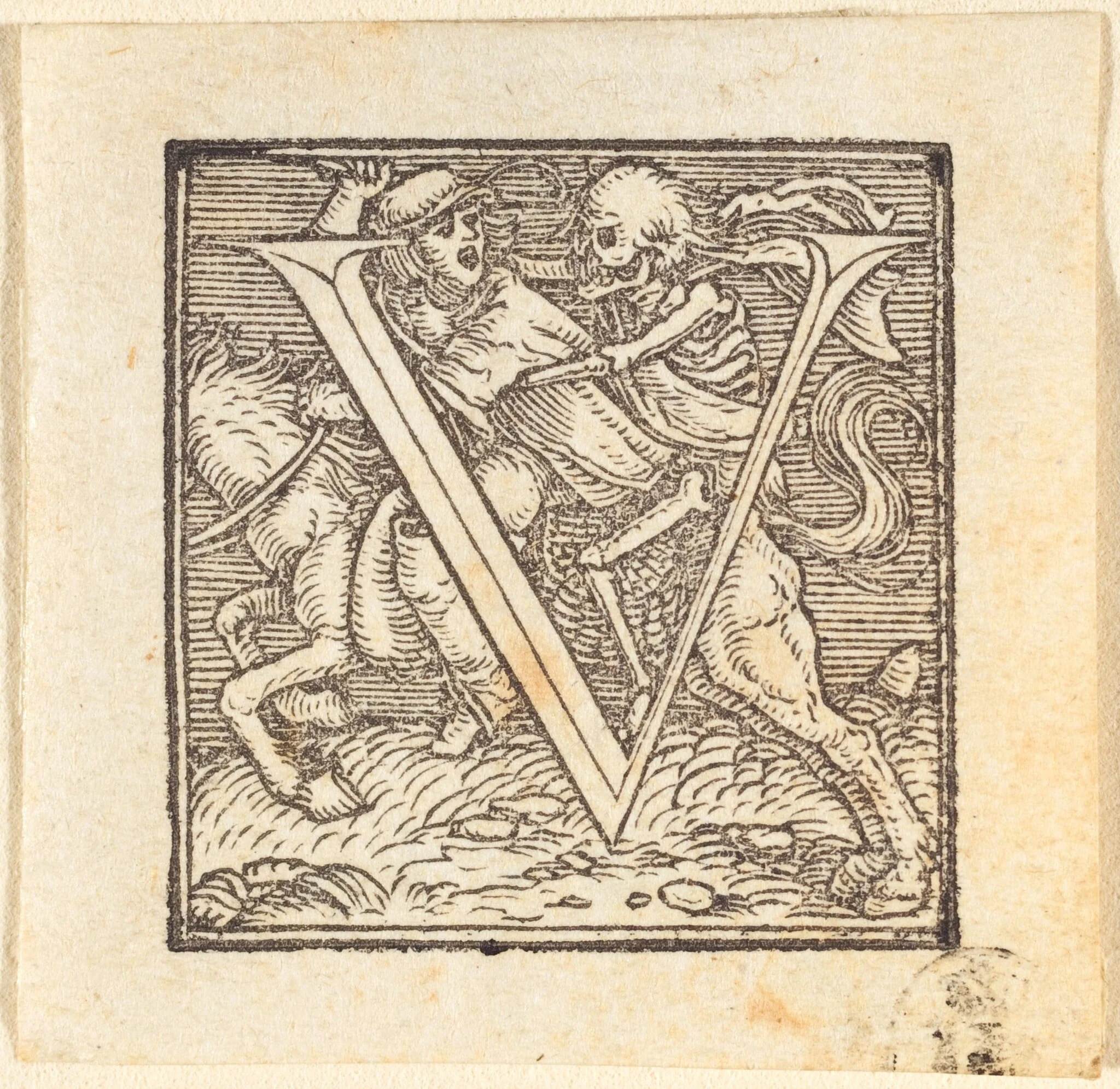 Letter V, detail