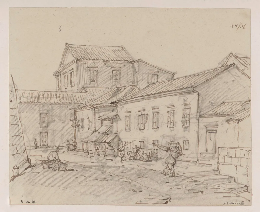 A street in Macau, by George Chinnery, 6