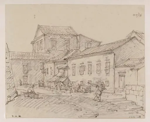 A street in Macau, by George Chinnery, 6