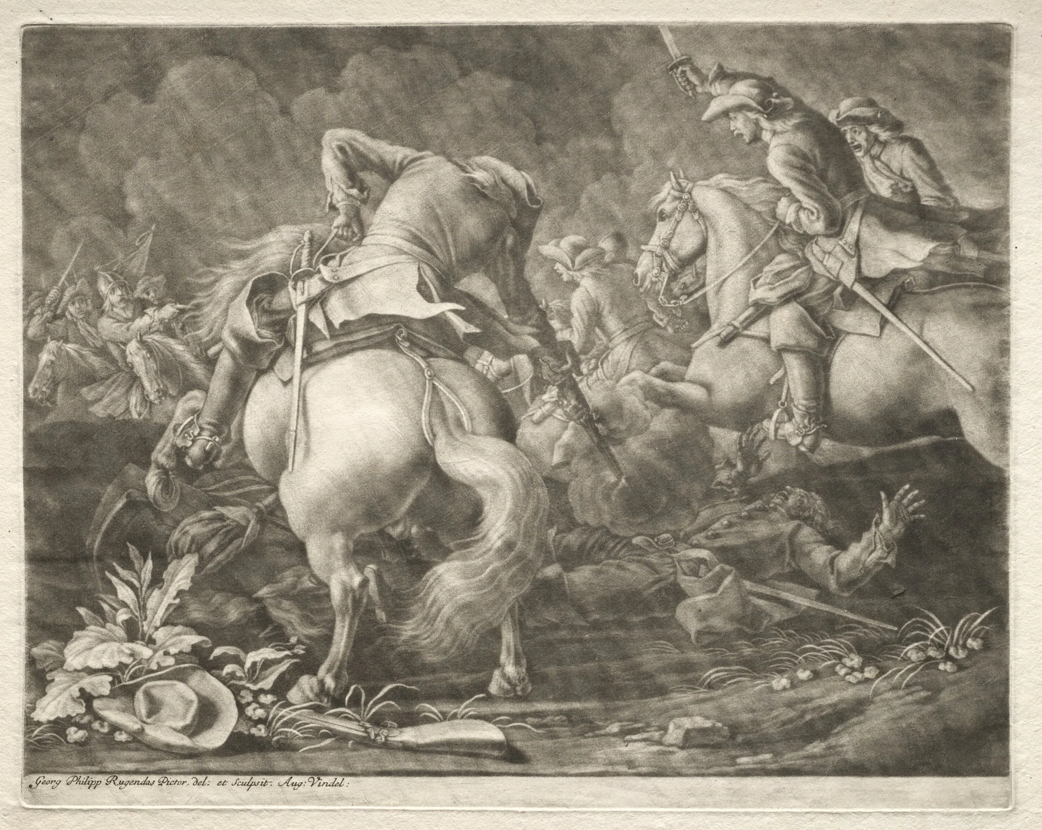 Skirmish between Prussian and Hungarian Hussars, detail