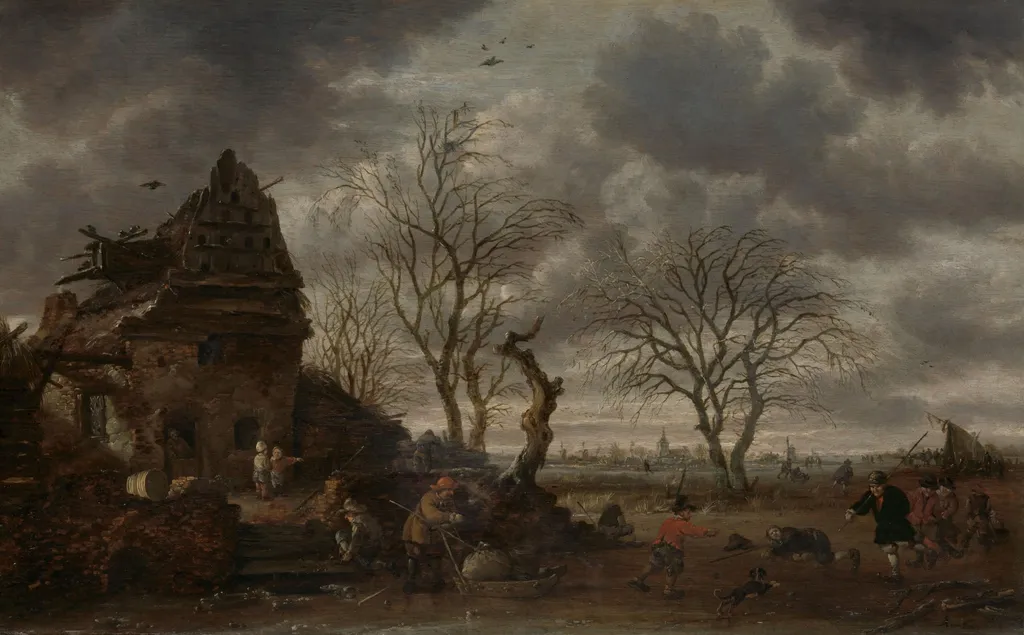 Winter scene, by Salomon Rombouts, unspecified, 1681