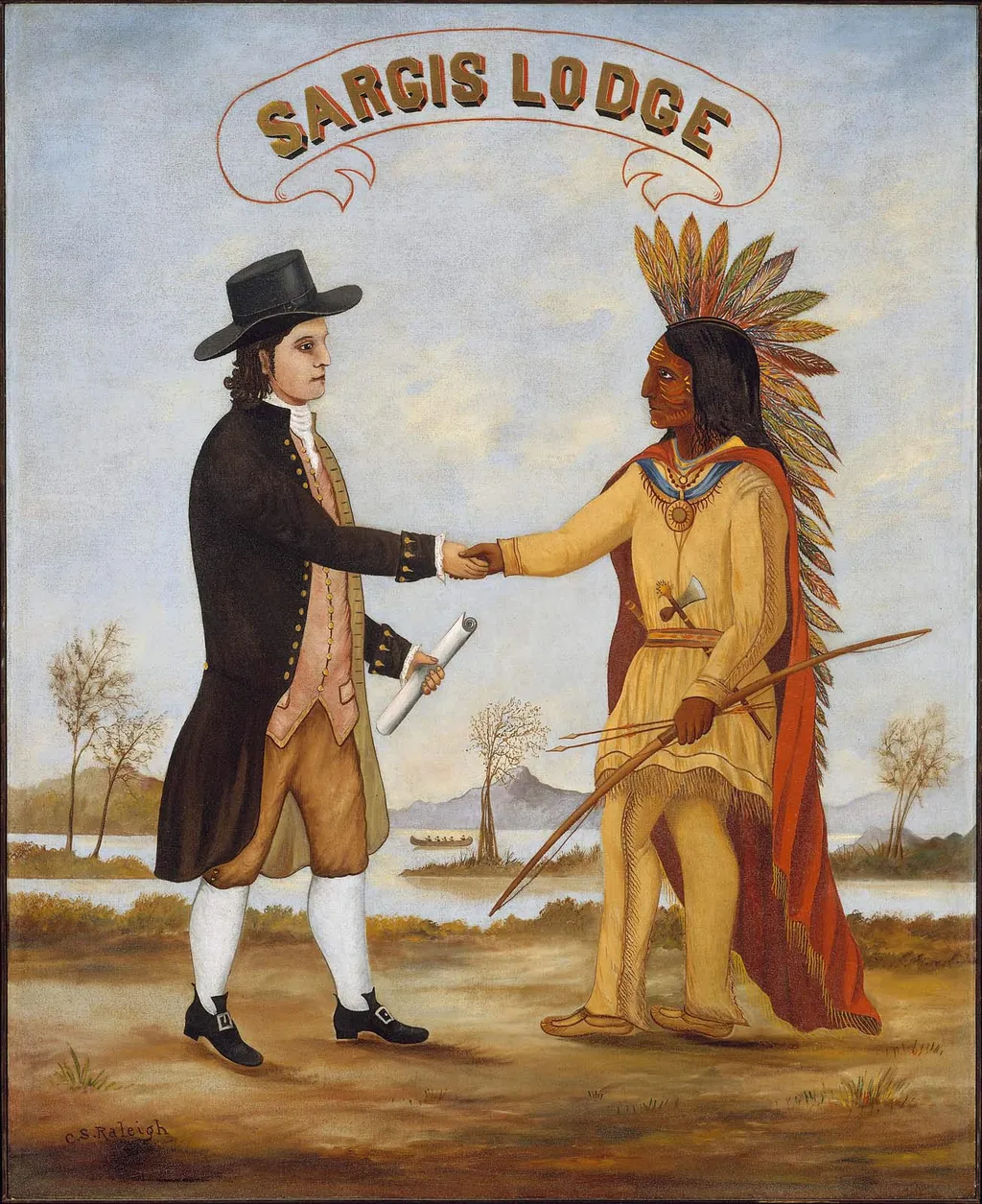 Emblem of Sargis Lodge, by Charles S. Raleigh, oil