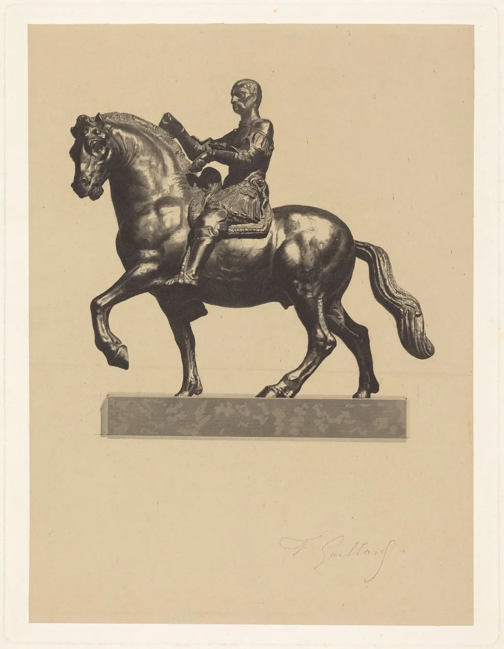 Gattamelata, by Ferdinand Gaillard, ink, 1866