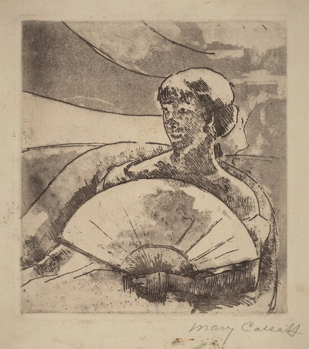 In the Opera Box (No. 3), by Mary Cassatt, ink, 1880