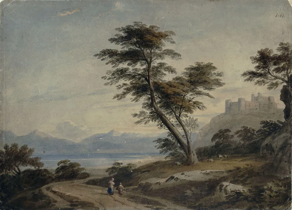 Harlech Castle, by John Varley, watercolor