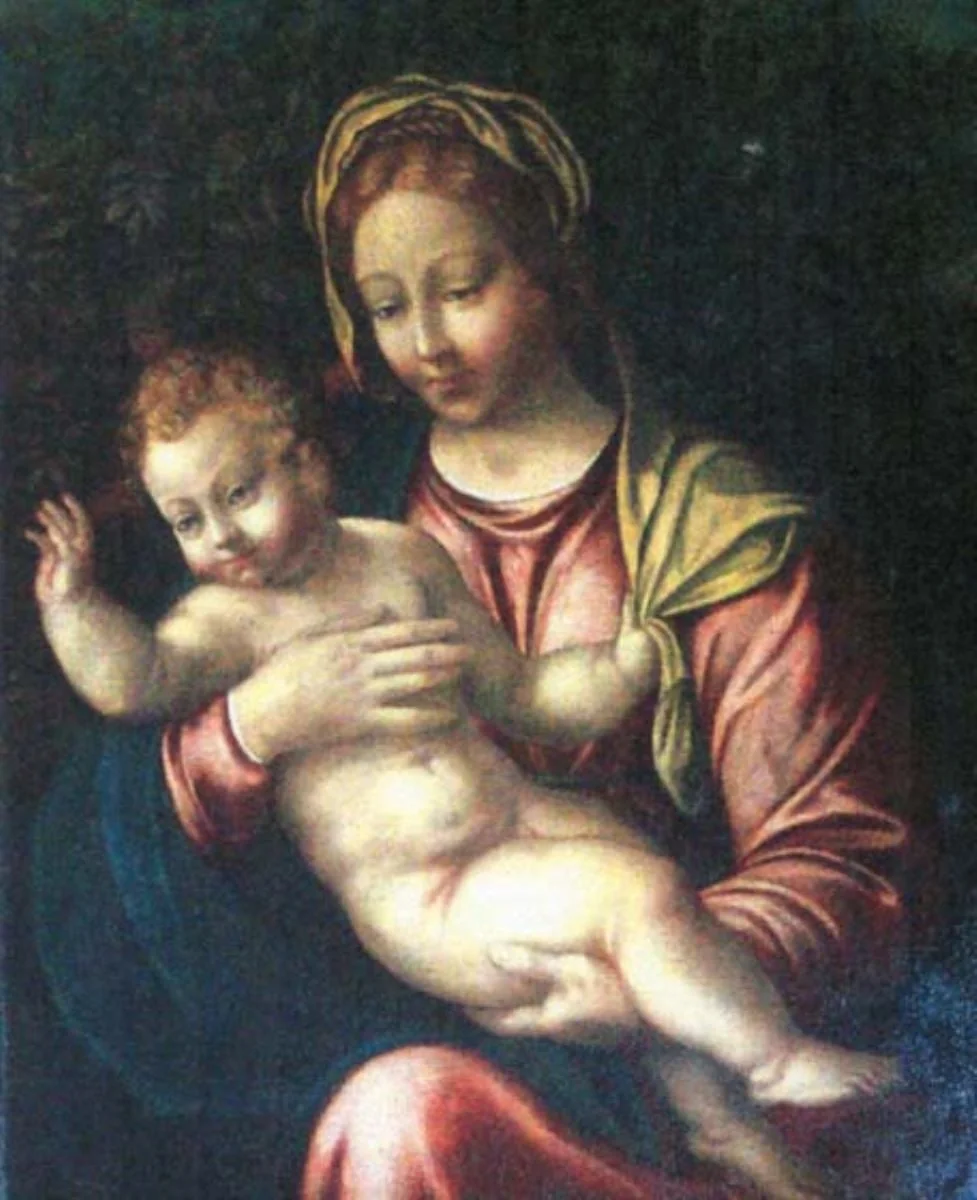 Madona cu Pruncul, detail