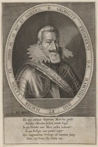 George Frederick, Margrave of Baden, by Lucas Kilian, ink, 1623