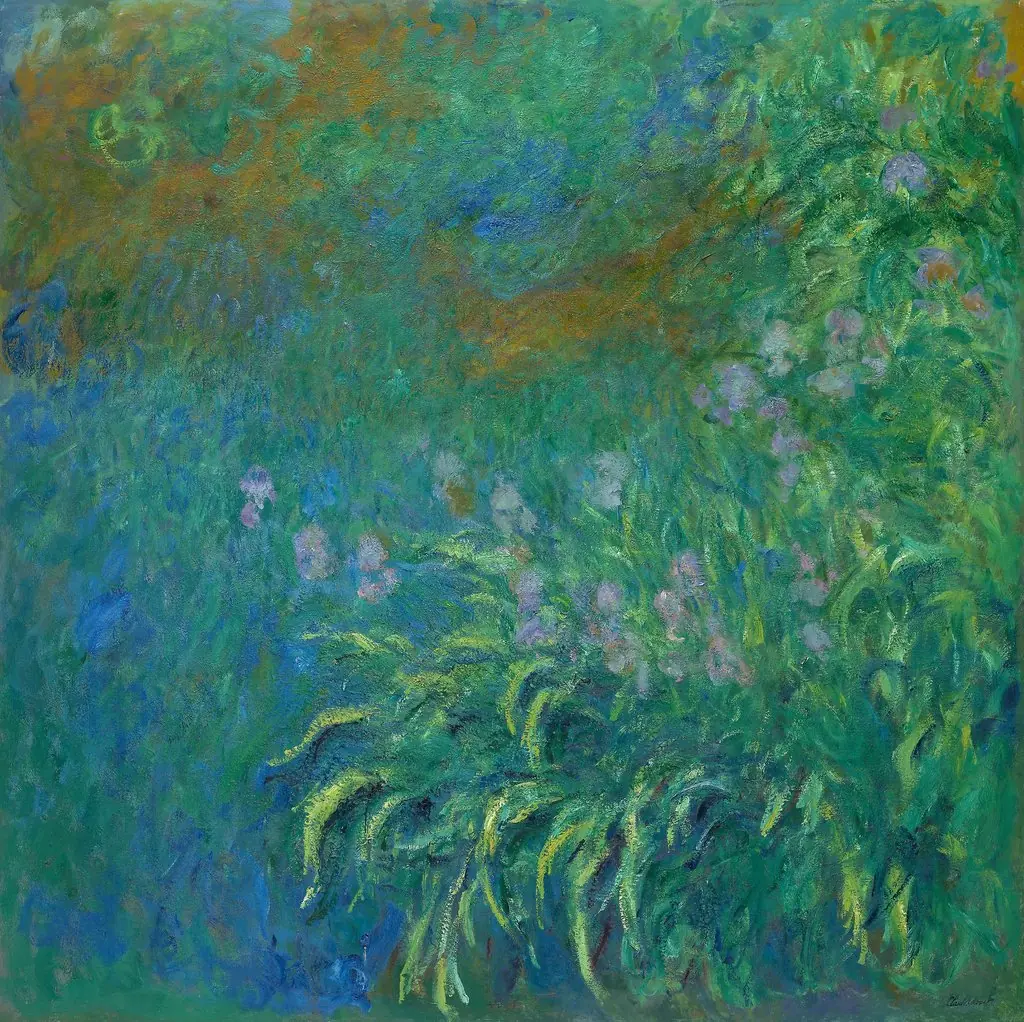 Irises, by Claude Monet, oil, 1920