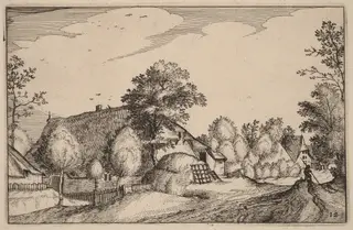 Village Road, by Claes Jansz Visscher, ink, 1619