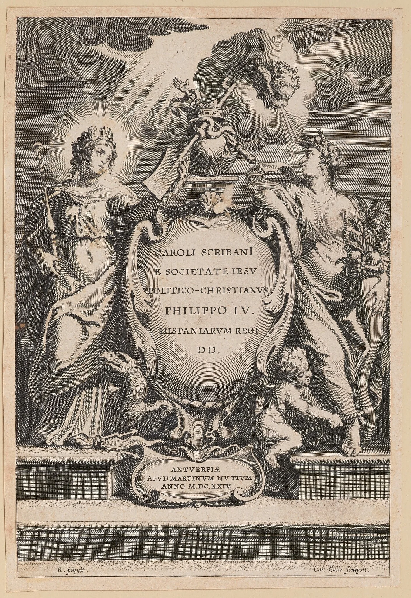 Title Page for Carolus Scribani, Politico-Christianus, detail