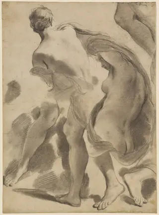 Studies of Female Nudes, by Gaetano Gandolfi, oil, 1788