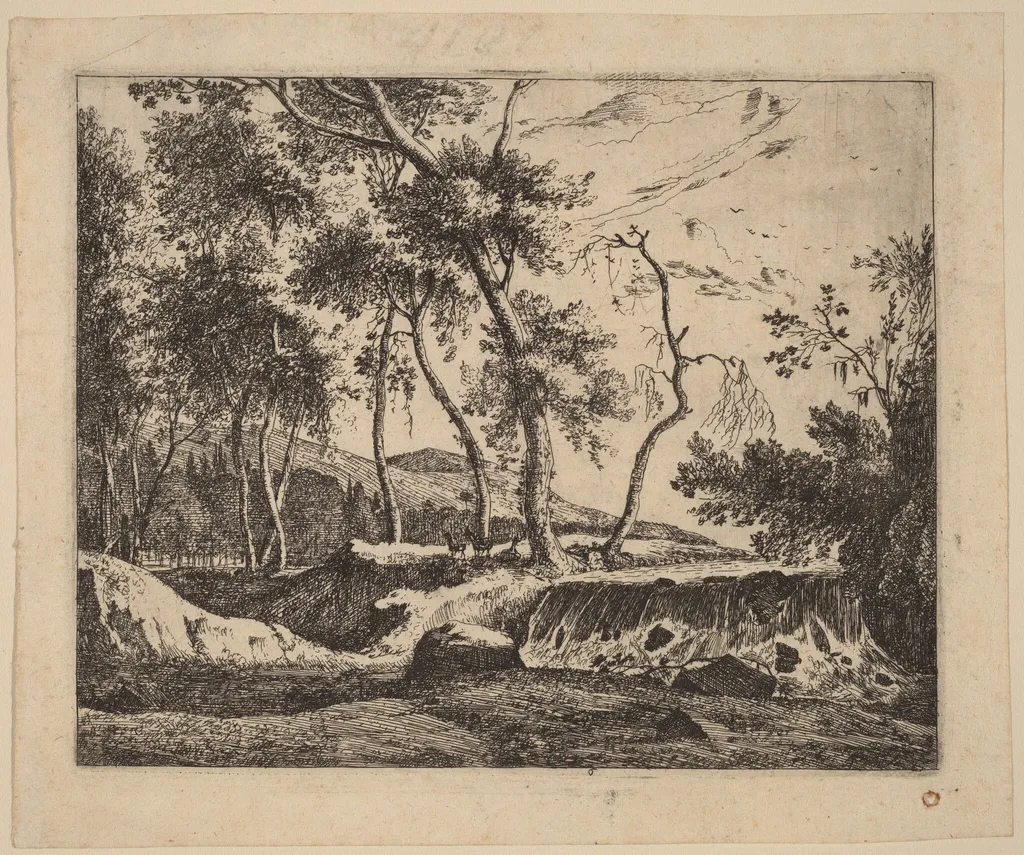 The Waterfall: pl.6, by Melchior Küsel, ink, 1660