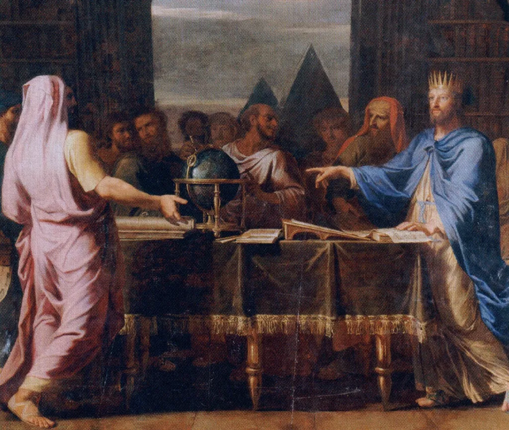 Ptolemaeus II in bibliotheca sua (Champaigne), by Jean Baptiste de Champaigne, oil, 1672