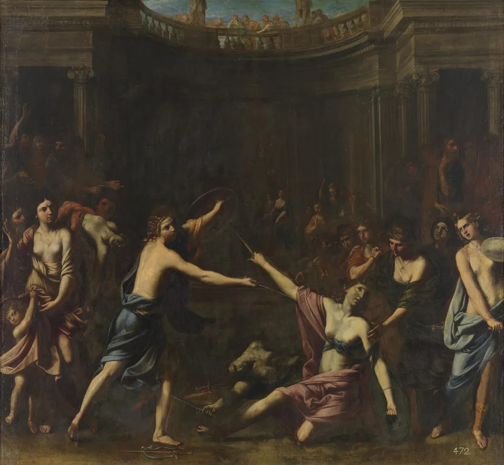 Women Gladiators, by Andrea Vaccaro, oil, 1601