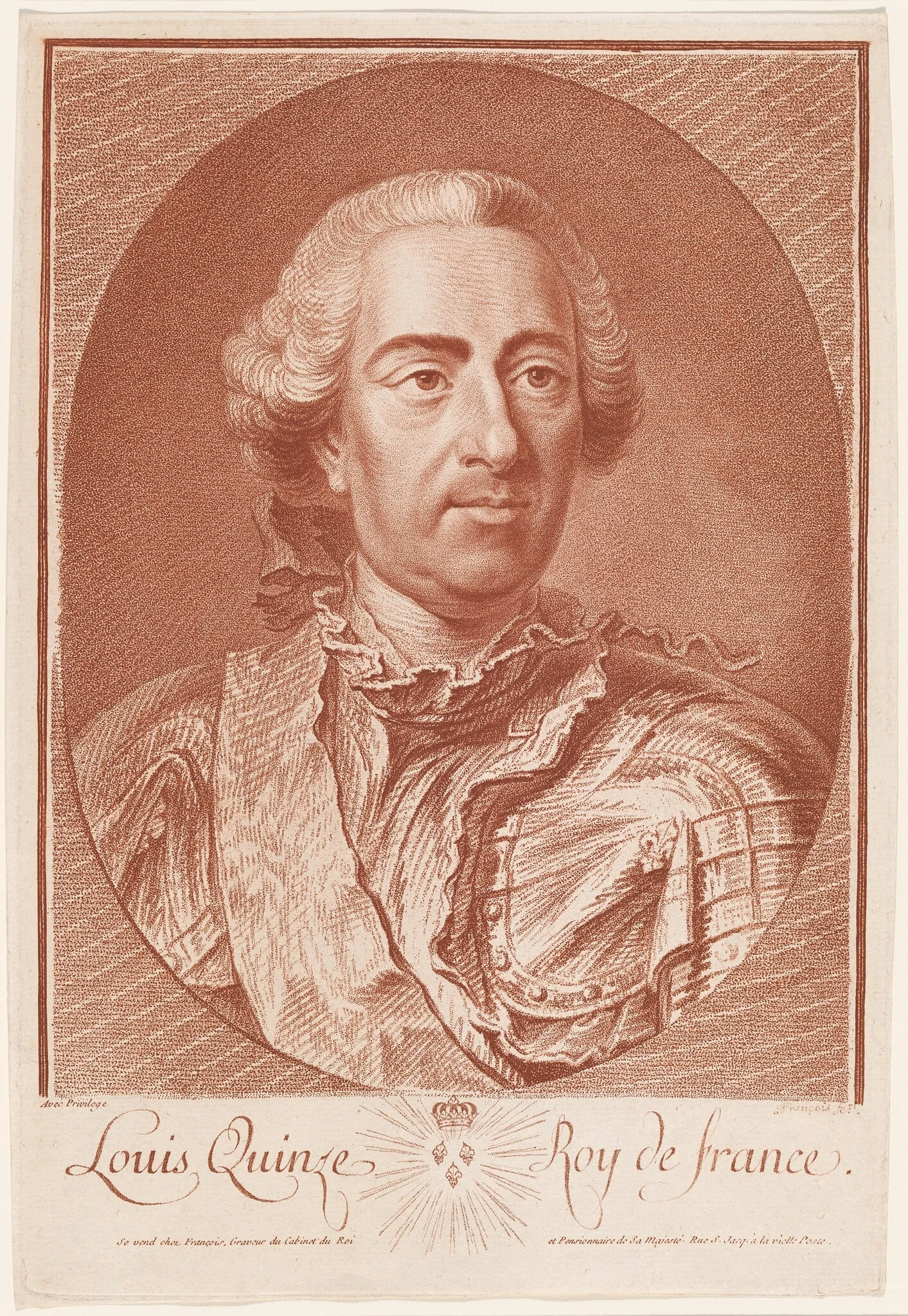 Louis Quinze, Roy de France (Louis XV), detail