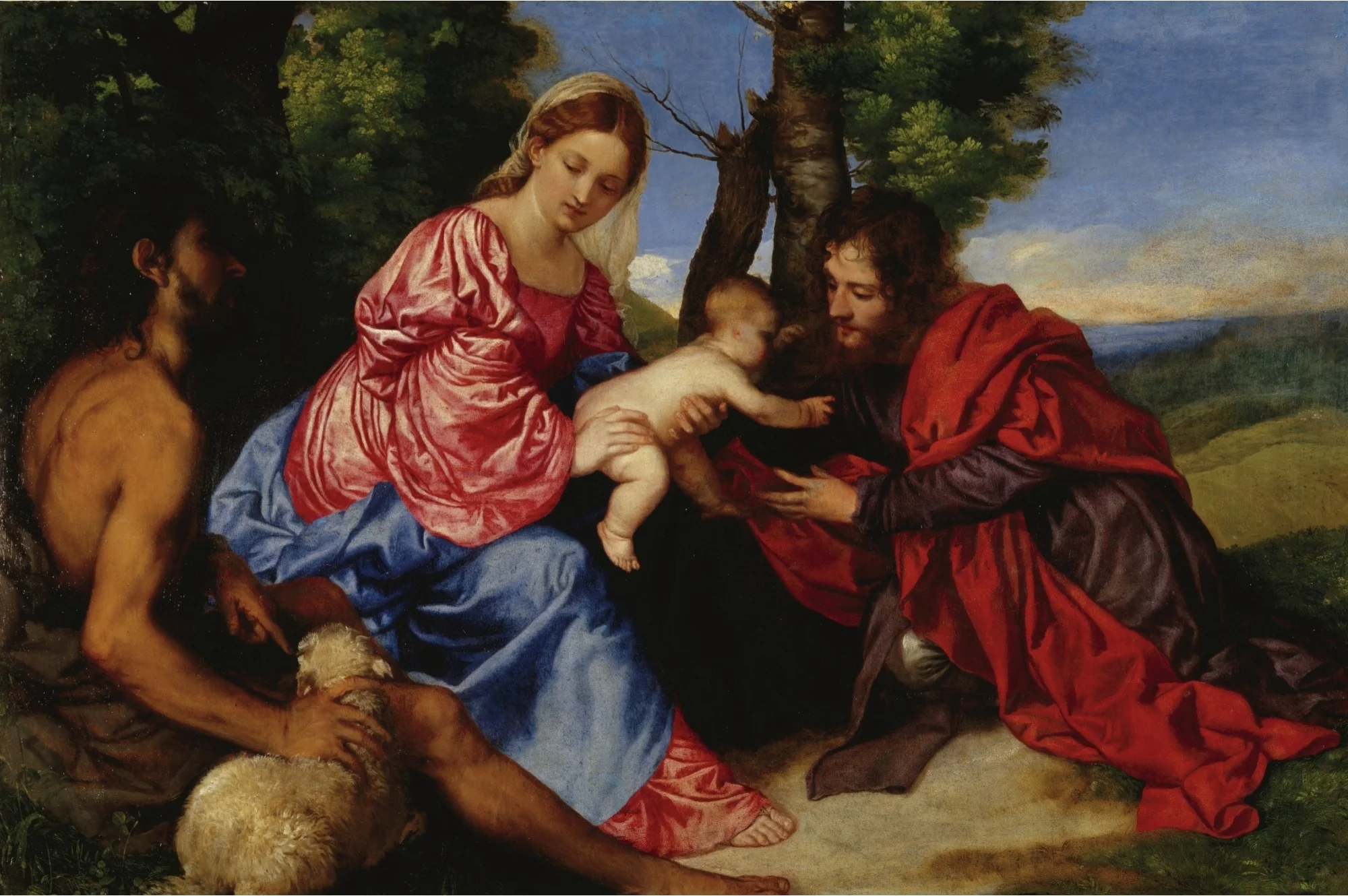 The Virgin and Child with St John the Baptist and an Unidentified Saint, detail