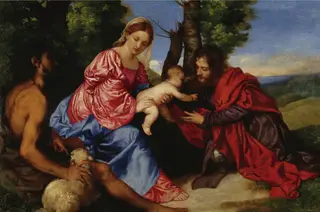The Virgin and Child with St John the Baptist and an Unidentified Saint, by Titian, oil, 1517