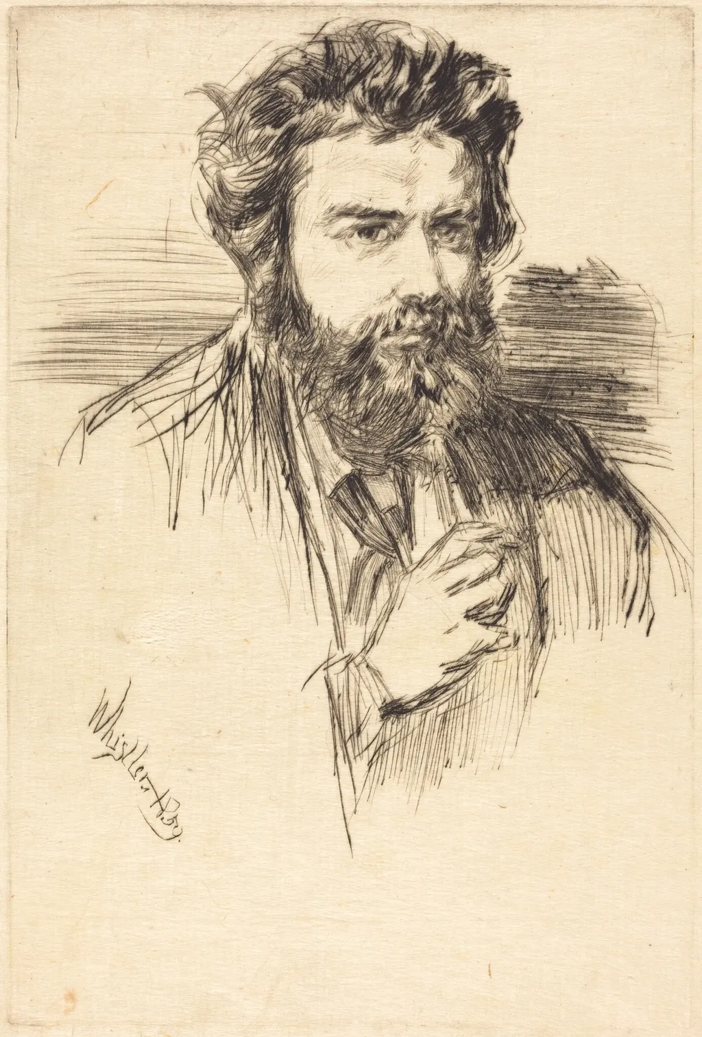 Z. Astruc, Editor of _L'Artiste_, by James McNeill Whistler, ink, 1859